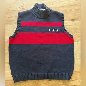 Navy and Red Striped Sweater Vest